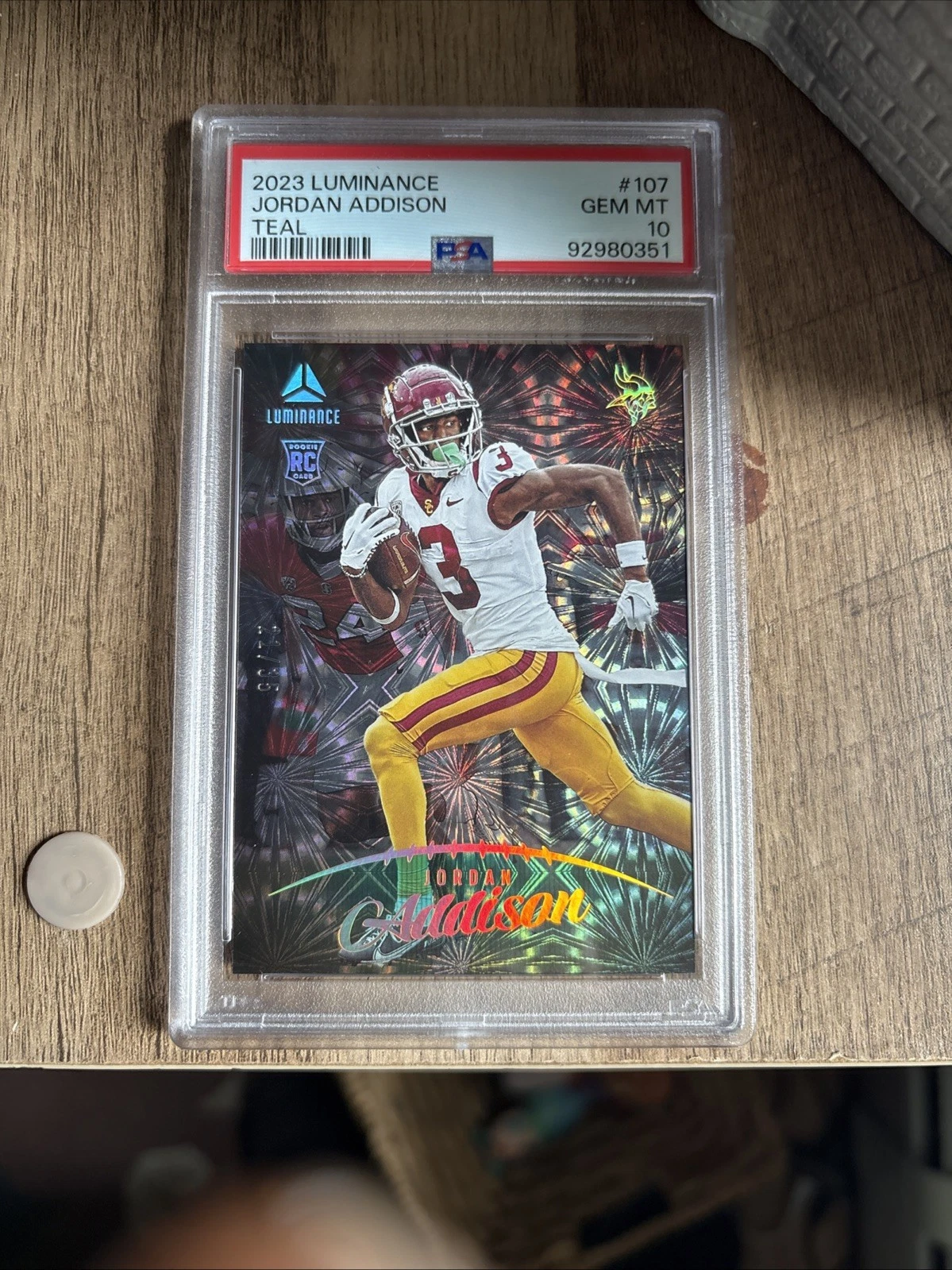 Jordan Addison Panini Luminance #107 Teal