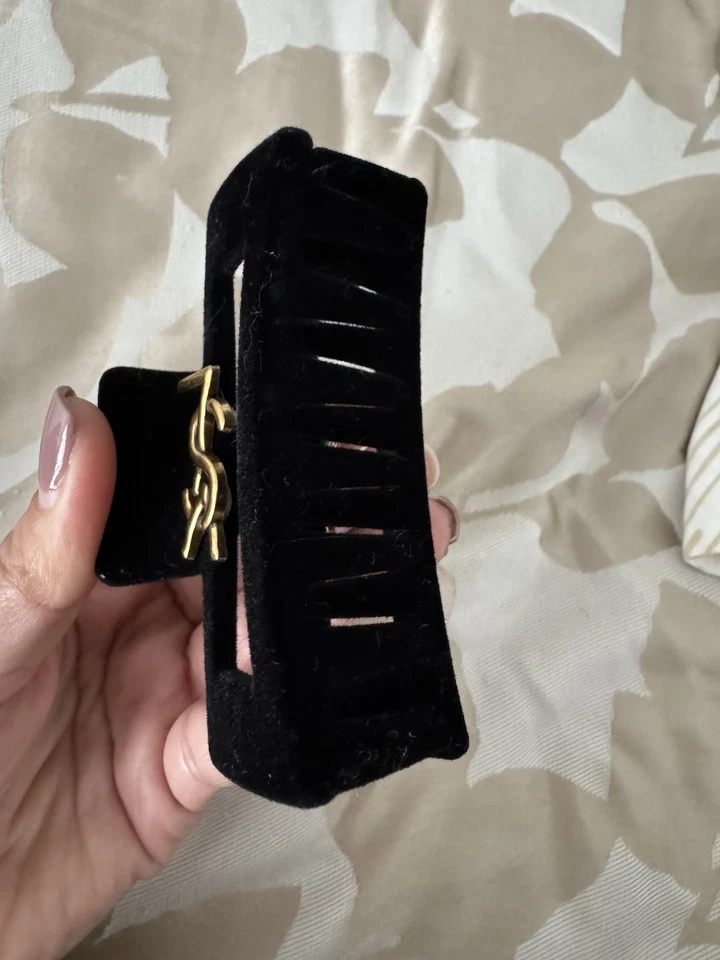 Pinzas de pelo negras vintage YSL para mujer Foto 2 de 3