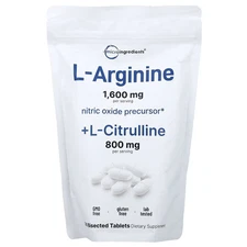 2 X Micro Ingredients, L Arginine + L-Citrulline, 240 Bisected Tablets