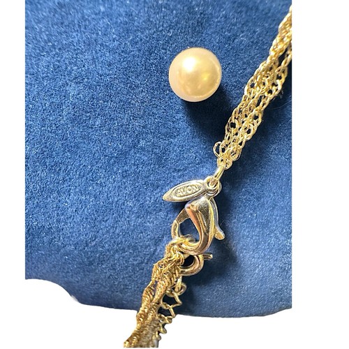 Avon Necklace & Earring Set Triple Strand Illusion Pearlesque Vintage 16” - Picture 4 of 8