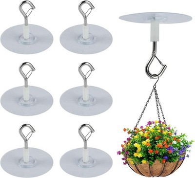6 Pcs Self Adhesive Ceiling Hooks Heavy Duty, No Drill Ceiling Hooks for Hanging