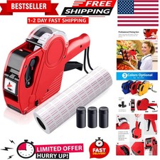 MX-5500 8 Digits Price Tag Gun with 5000 Sticker Labels and 3 Ink Refill, Label