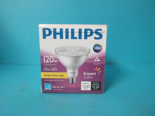 6 PHILIPS DIMMABLE LED LIGHT BULB 17W 40° EXPERTCOLOR RETAIL 1200 LUMEN PAR38 - Picture 2 of 16