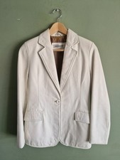 Vintage Size 10 Ashwood off-white leather single button blazer jacket