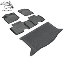 Complete Tpe Floor Cargo Liner Set For Honda Fit 2.gen Hatchback 2009-2013 Blk