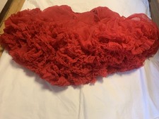 Red Square Dance Petticoat Crinoline Massive Fluffy Soft Ruffles- Medium 23 Inch