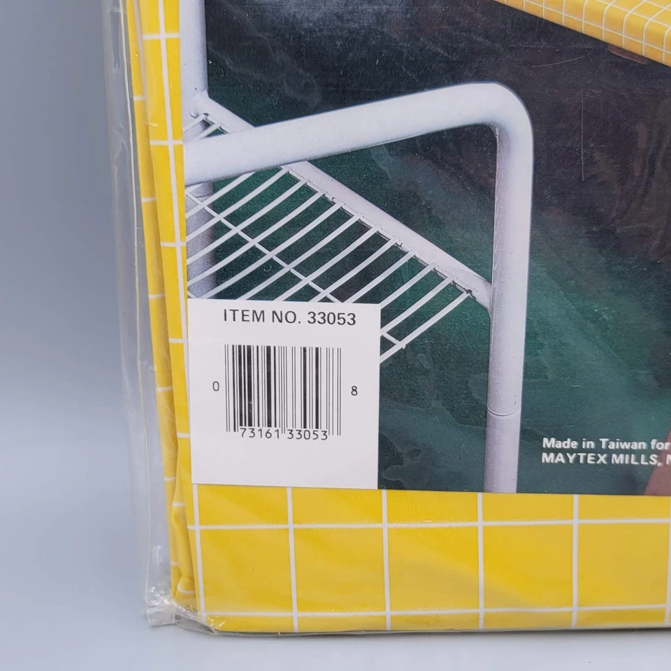 Vtg Maytex Mills Outdoor Elastic Tablecloth Yellow Vinyl NOS 36"x78" - Image 3 of 4