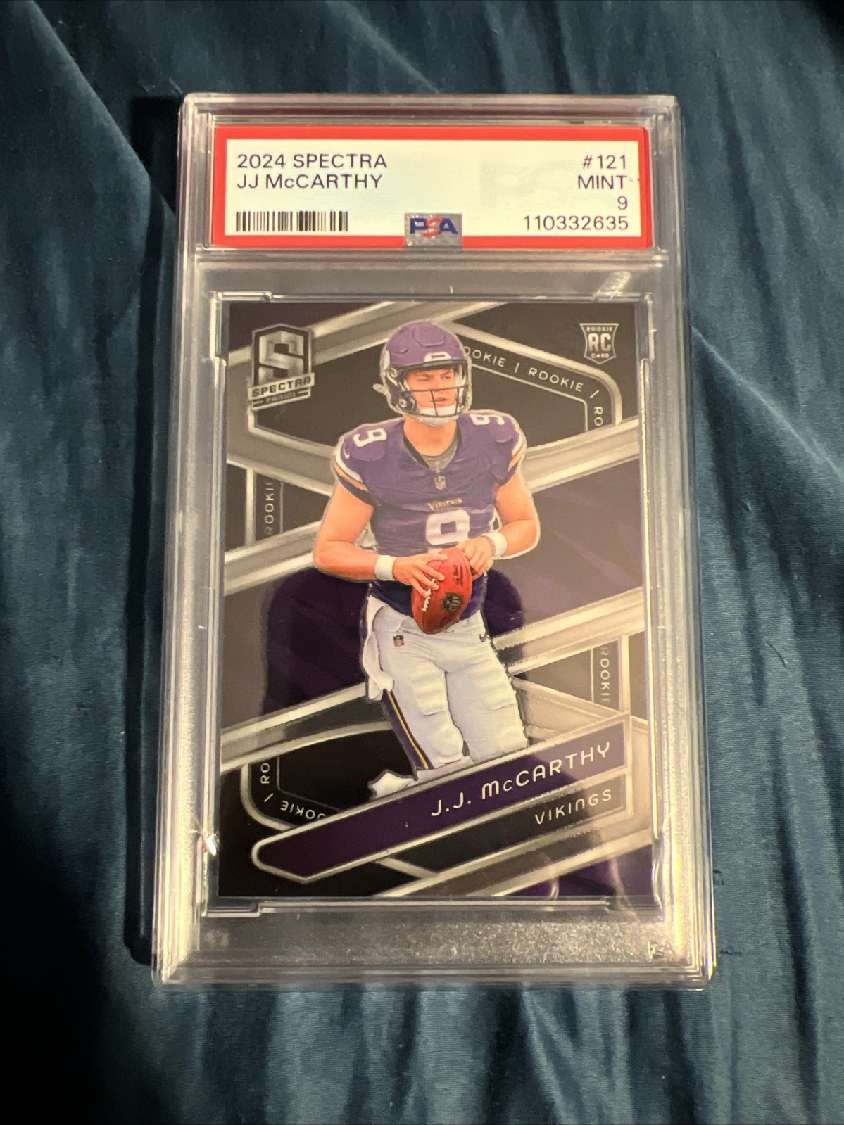 2024 Panini Spectra JJ McCarthy #121 PSA 9 RC Rookie Minnesota Vikings