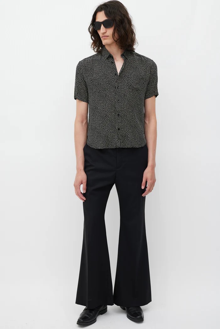 Camicia di seta a pois Saint Laurent Paris