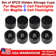 For Maglite C D Cell Dry Storage Hidden Cups Anodized Aluminum Non Freeze Plug