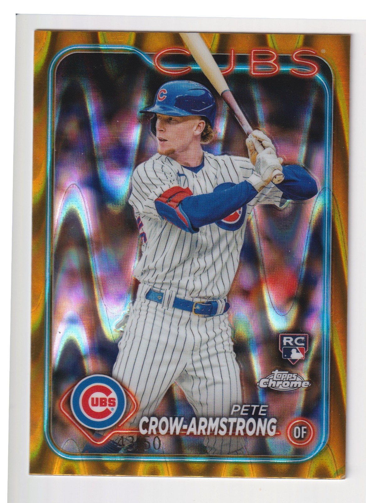 2024 Topps Chrome - Pete Crow-Armstrong #16 Gold RayWave Refractor /50 (RC)