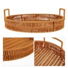 Drinks Tray Rattan Bread Basket Coffee Table Tray Wicker Food Tray