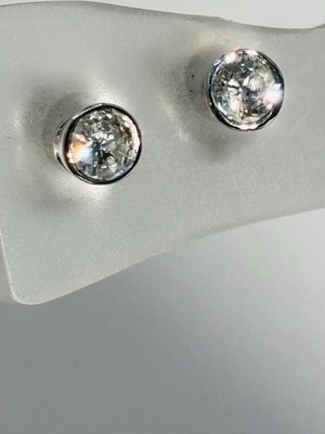 diamant ohrringe ohrstecker 14k Weißgold 20 Punkt natürliche Lünetten