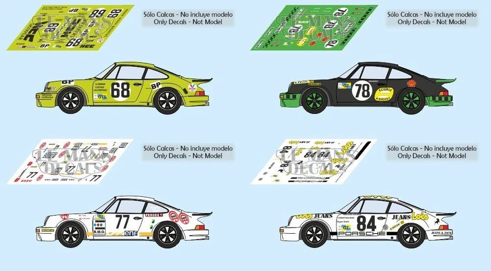 STICKERS LE MANS Décal Porsche 911 Carrera RS Le Mans 1975 1:32 1:43 1:24 1:18 slot decals