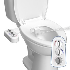 Bidet Attachment Hot Cold Water Bidet Dual Nozzle Self Cleaning Toilet Sprayer