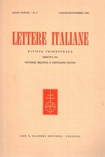 Lettere italiane, anno  XXXVIII - N. 3 - Vittore Branca e Giovanni Getto [1986]