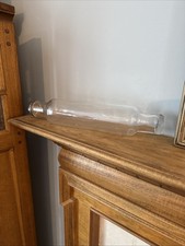 Vintage Clear GLASS ROLLING PIN Metal Cap On One End GREAT!