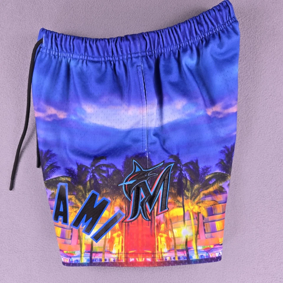 Pro Standard Miami Marlins Shorts Team Classic Men's Small Vaporwave Florida - Image 4 of 4