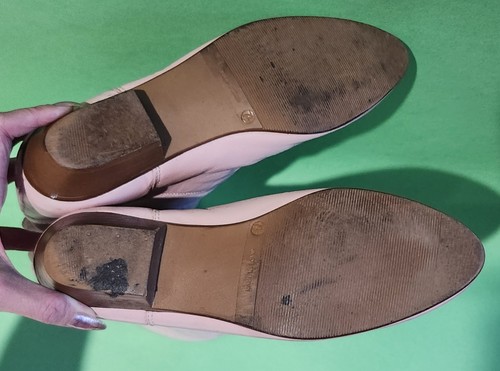 Vintage 80s 90s Pink Leather Booties Boots 7.5 M Suede Low Heel Almond Toe Spain - Picture 6 of 8