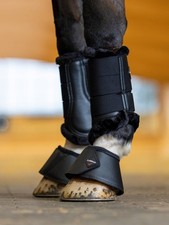 LeMieux WrapRound Leather Over Reach Boots - Black