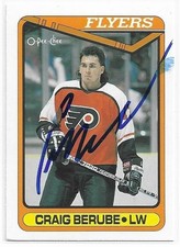 CRAIG BERUBE Autographed Signed 1990-91 OPC card #448 Philadelphia Flyers