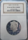 2005-S NGC PF69 UCAM Silver Proof Kennedy Half Dollar 90% silver