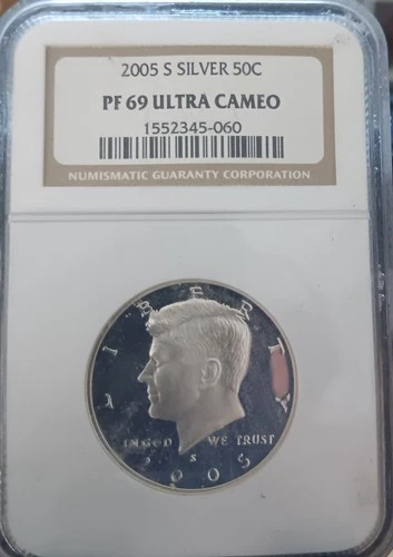 2005-S NGC PF69 UCAM Silver Proof Kennedy Half Dollar 90% silver