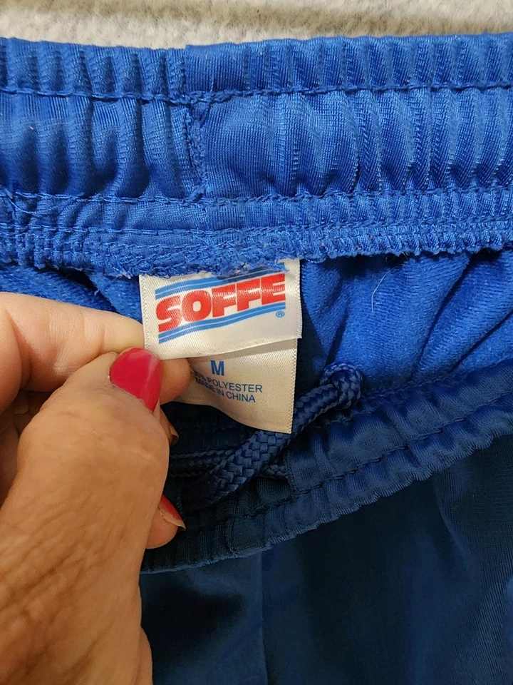 soffe royal blue stripe pants medium Unisex 30"waist X 32" Length Zip Bottom - Image 3 of 4