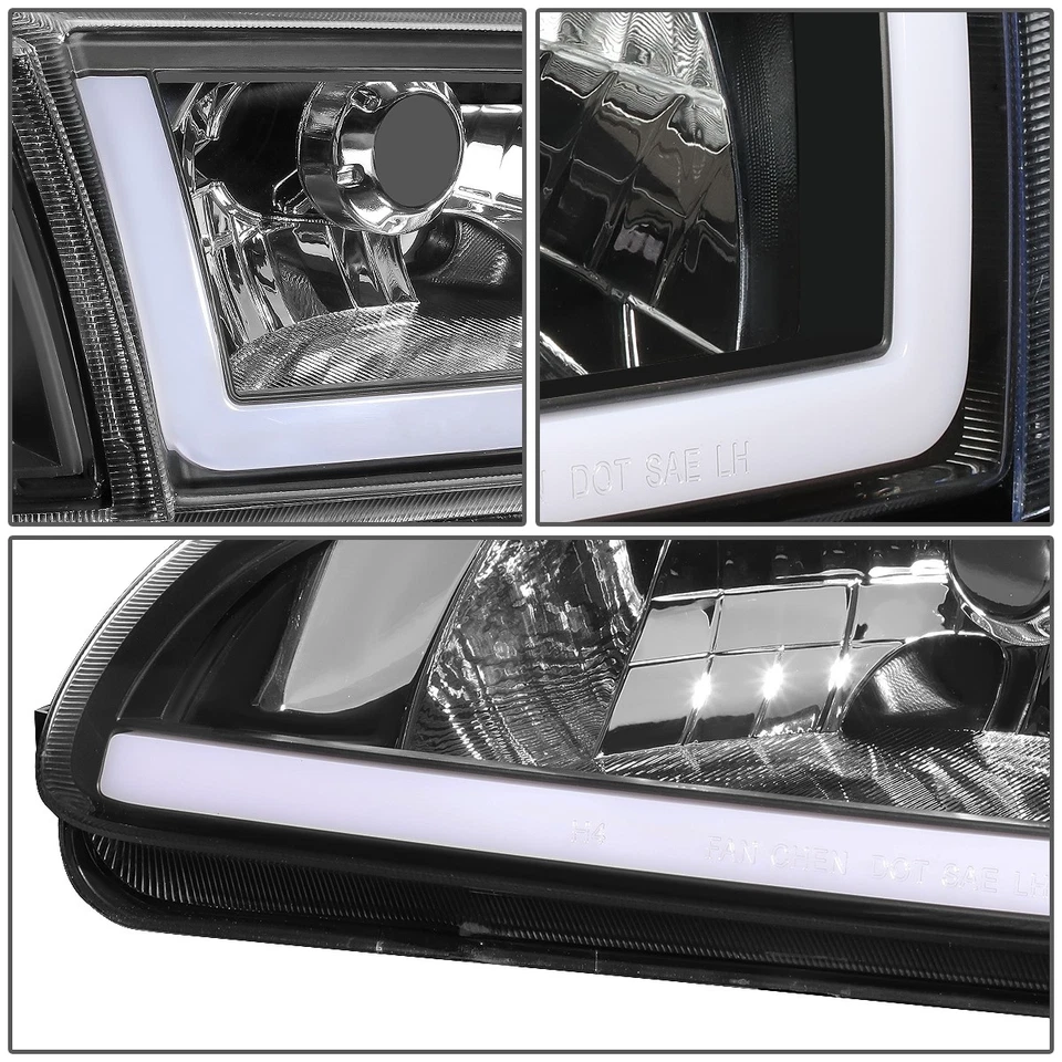 PARA 92-95 HONDA CIVIC LED DRL INTERMITENTE FAROS + JUEGO DE HERRAMIENTAS NEGRO Foto 4 de 4