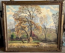 Harold Harrington Betts (1881 - 1951) Original Landscape Painting 44x38” Framed