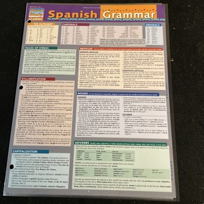 QuickStudy Bar Chart: Spanish Grammar