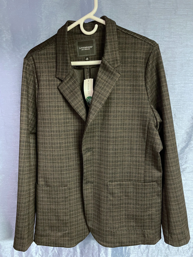 Liverpool Los Angles Reiseblazer Herren Medium schwarz/braun kariert modern Stretch neu mit Etikett