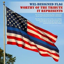 Red White & Blue Thin Blue Line USA Flag American 6x10ft Huge Support Police