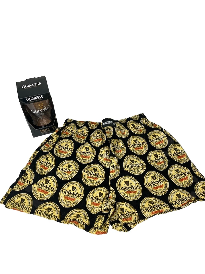 GUINNESS Extra Stout Boxer Sleep Lounge Shorts e Conjunto de Presente de Vidro Pint Novo Na Caixa Unissex - Imagem 3 de 4