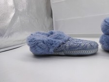 MUK LUKS Women's Blue Slippers Furry Trim Size Small 5-6 