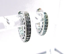 Authentic Pandora Earrings, Silver Small Hearts of Pandora Hoops, #296317CZ