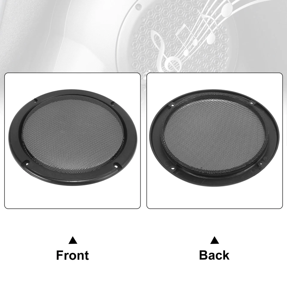 Funda protectora de malla negra para parrillas de altavoz universal de 6,5 pulgadas 4 piezas Foto 4 de 4