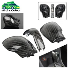 3x Carbon Shift Knob Gear Side Cover Trim For VW Golf Jetta MK6 MK7 Passat B7 B8