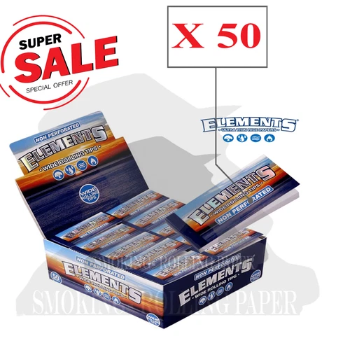 Elements® FILTRI CARTA King Size NO PERFORIER FILTRE TIPS 50 Libretti Originale