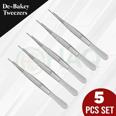 Debakey Tweezers Set Microsurgery Vascular Atraumatic Tissues Clamps for Dental