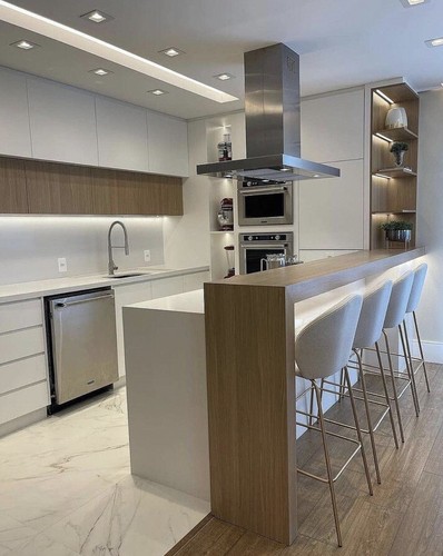 Cocina agitadora o j plus con electrodomésticos con parte superior de mármol opcional tamaño personalizado - Imagen 11 de 24