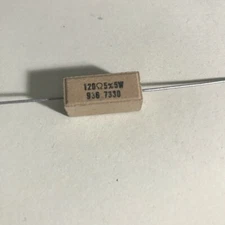 Lot of five (5) Ceramic Wirewound Power resistor, 120 ohms,5% tolerance,5 Watts.