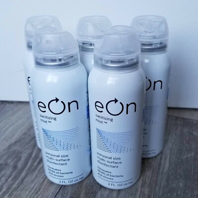 Lot of 5 Eon Sanitizing Mist 2 fl oz Personal Size Use MultiSurface Disinfectant