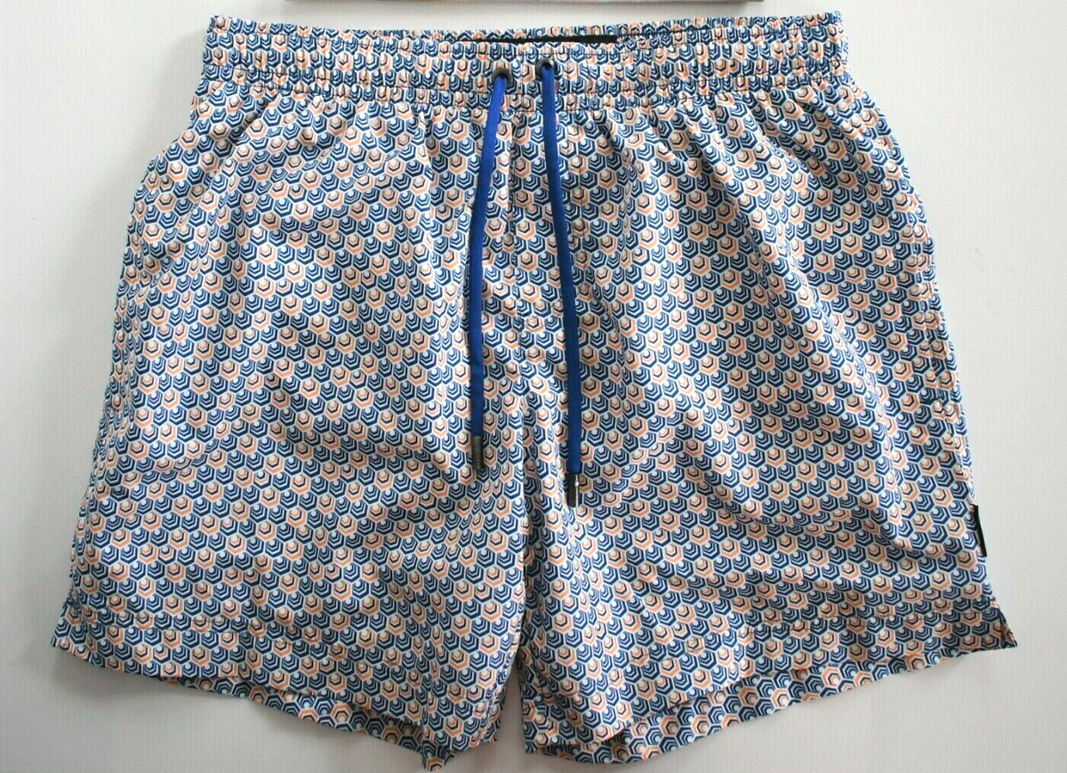 🆕️ ERMENEGILDO ZEGNA Orange Blue SWIM Shorts Trunks Swimsuit