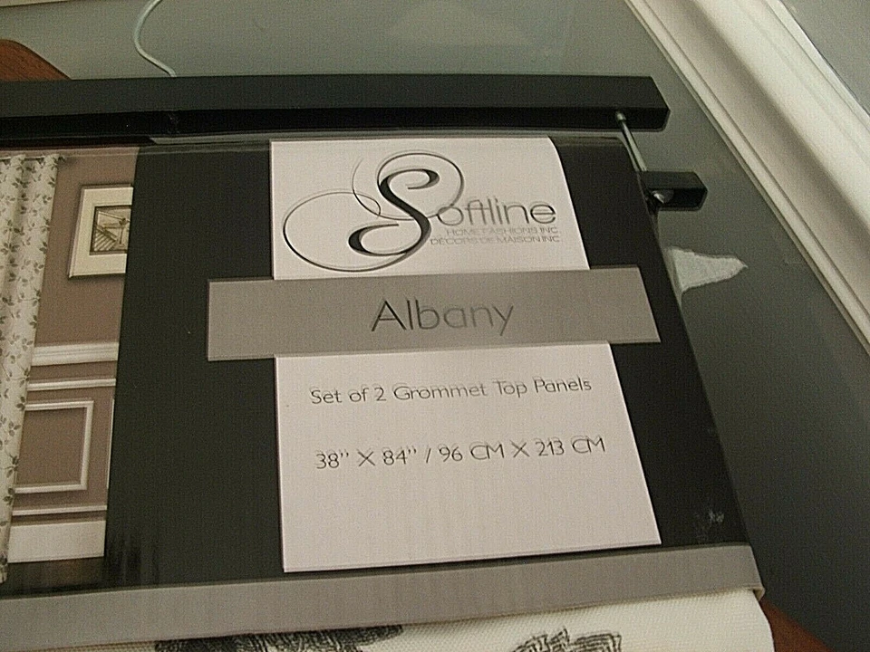 Новый с Ярлыками Softline ALBANY (пара) 2 шторы панели шторы 84» люверсы верхний - Изображение 2 из 4