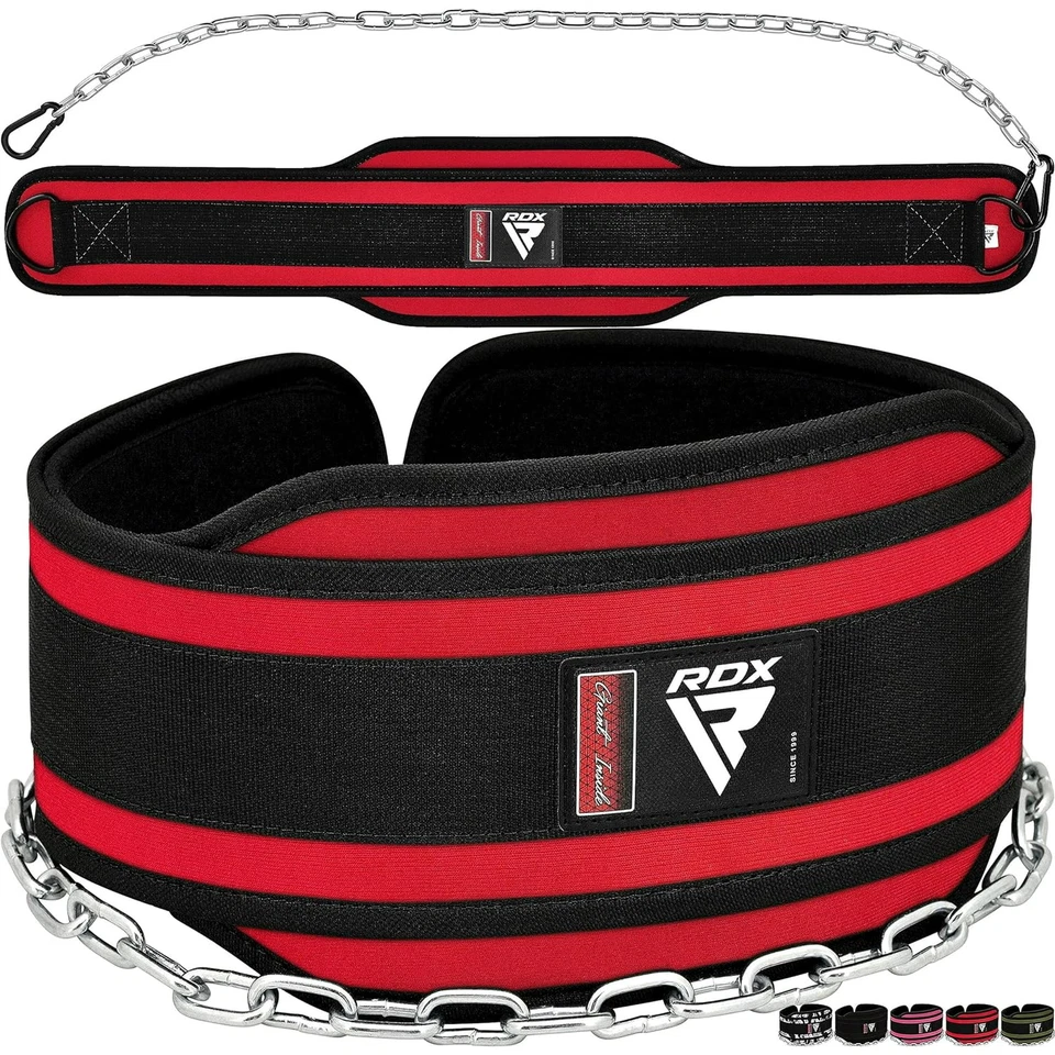 "Cinturón de inmersión RDX para levantamiento de pesas 6"" con cadena de acero ajustable" Foto 2 de 4