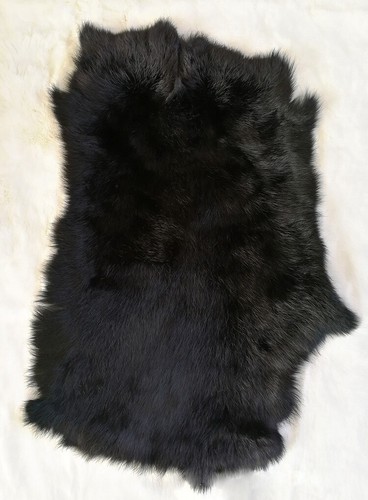 6 Pieces Real Rabbit Fur Pelts Tanned Leather Hide for DIY Crafting Decor Black - Picture 12 of 12
