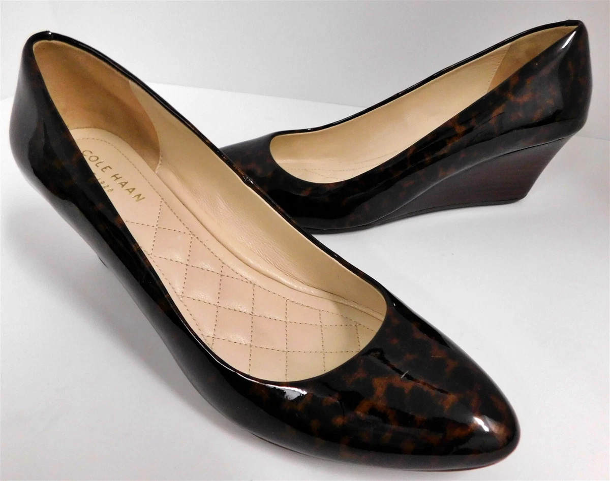 Cole Haan Tali Luxe Wedge Tortoise Patent Leather Heels 6.5 B | eBay