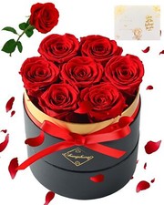 Changshunqi Forever Flowers Preserved Roses in a Box - 7 Preserved Flowers In...