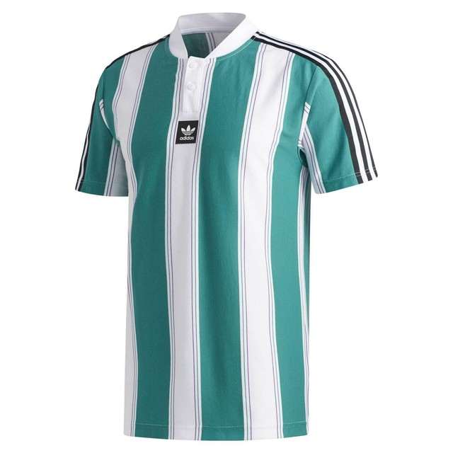 adidas ORIGINALS MEN'S CLATSOP JERSEY SKATEBOARDING GREEN WHITE TEE T